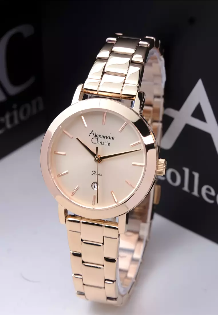 Alexandre Christie - Jam Tangan Analog Wanita - Rosegold - Stainless Steel - 2B49LDBRGRG