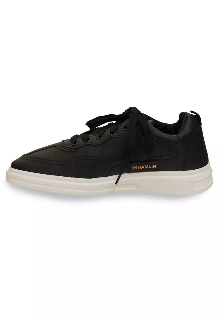Anando Sepatu Sneakers Pria Desain Elegan Casual Shoes Ringan Material Leather ORIGINAL - Black