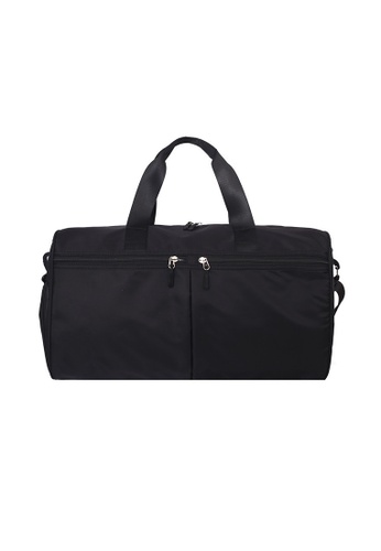 A FRENZ black AFRENZ Sports Gym Bag, Travel Duffel bag with Wet Pocket & Shoes Compartment 947AFAC0E66929GS_1