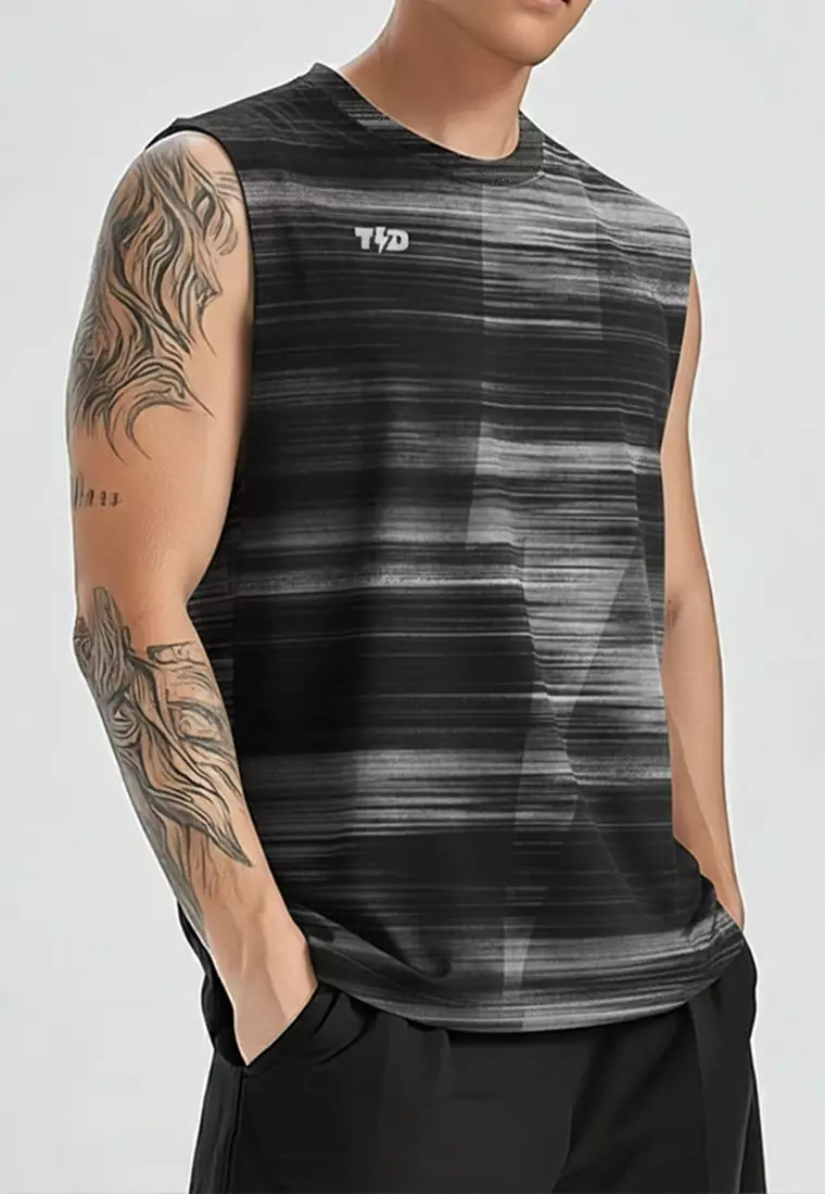 MSB04 Kaos Kutung Sleeveless Lari Running Kalcer Pria Superairdrylite "grunge lines"