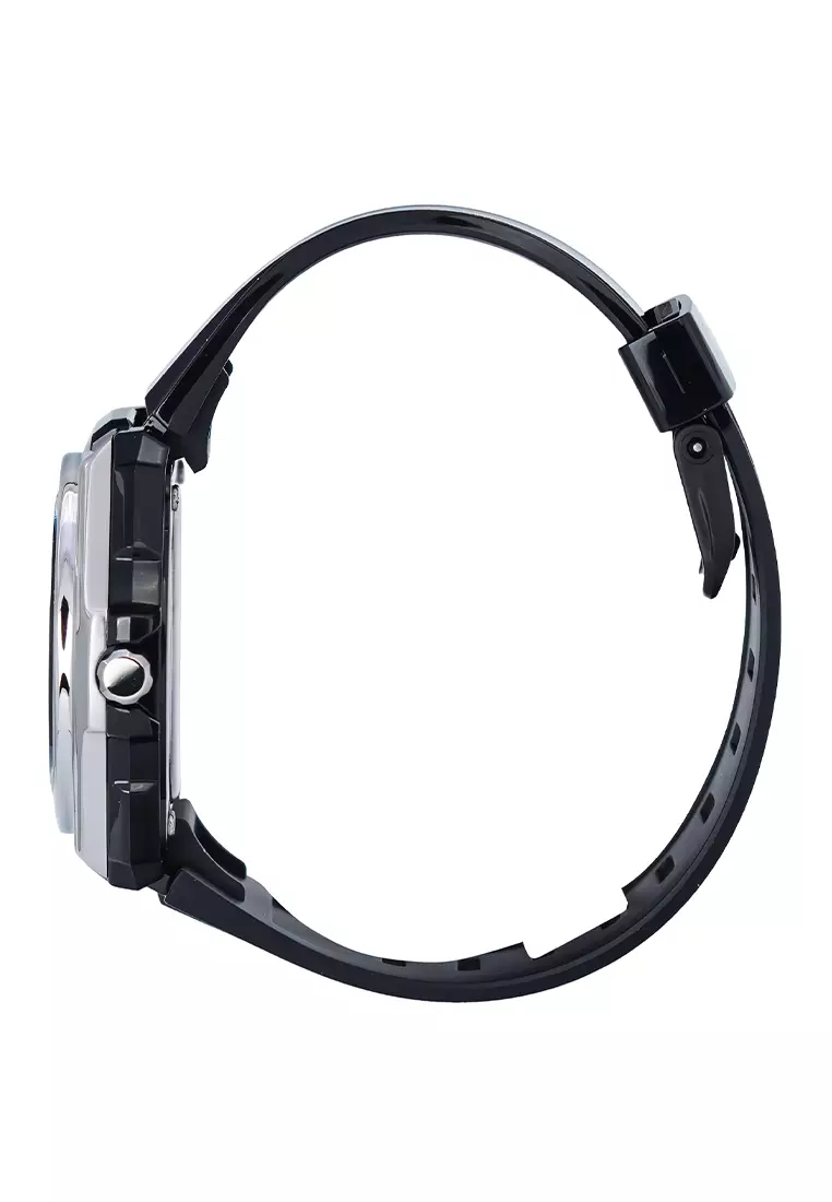 Casio - Jam Tangan Analog - Silver - Black Rubber Strap - LWA-300H-7E2