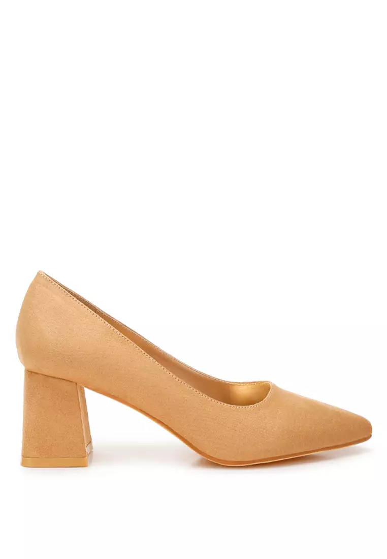 Discount on London Rag  shoes - SKU: Block Heel Pumps in Beige