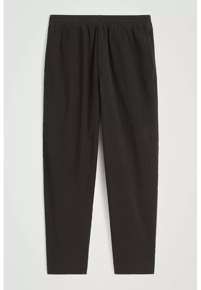 CRINKLED-COTTON TROUSERS