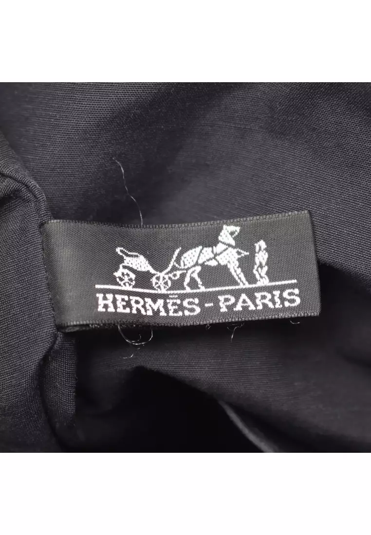 Pre-Loved Hermès Yell line Kabas Handbag tote bag nylon canvas Dark gray silver hardware