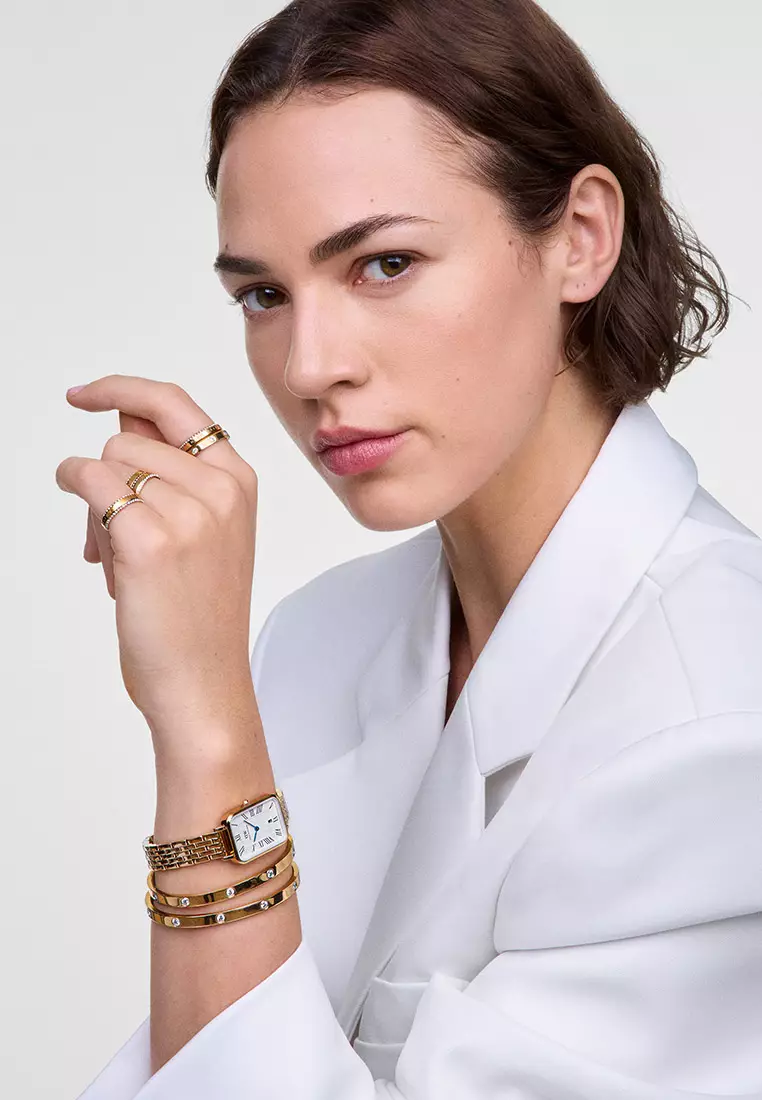 Quadro Roman Numerals Date 5-link White Gold Women Watch stainless steel watch DW Official Authentic Original