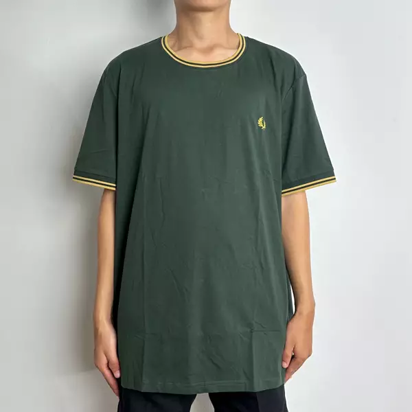 T-shirt Homme Fred Perry – Rouge, Taille L, 100% Coton, Coupe Regular