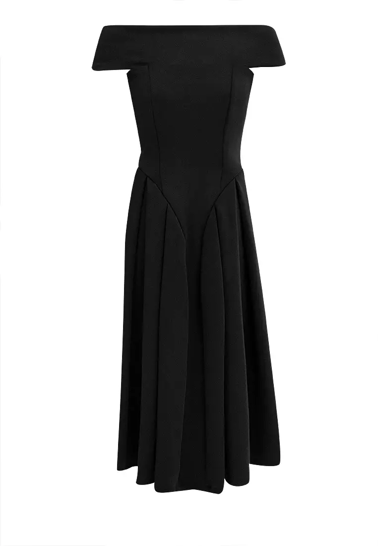 Reverie Off Shoulder Midi Dress