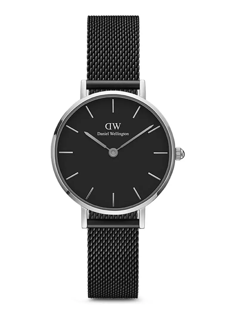 Petite Ashfield 28mm Watch Black dial Mesh strap Sliver Female watch Ladies watch Watch for women DW