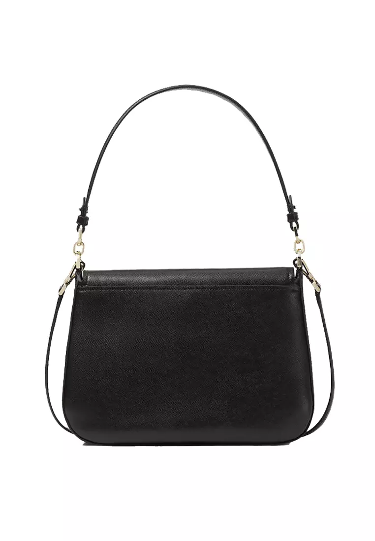 Kate spade staci saffiano leather shoulder crossbody handbag purse black