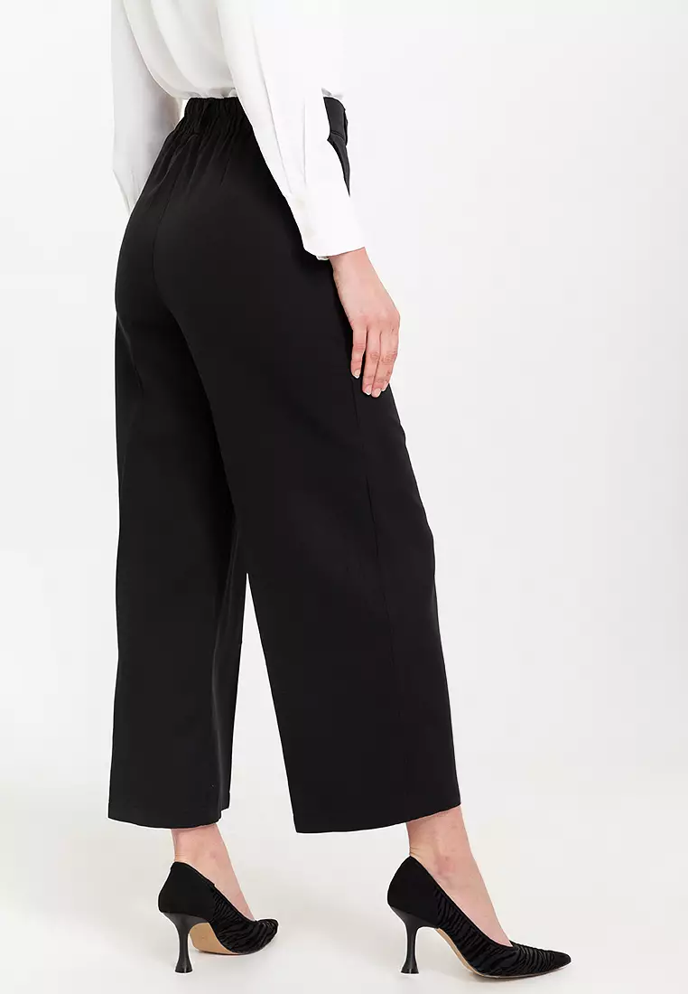 Tribeca Wide Leg Pants With Two Buttons