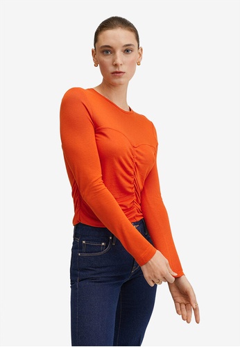Mango Long-Sleeve T-Shirt With Ruffles | ZALORA Philippines