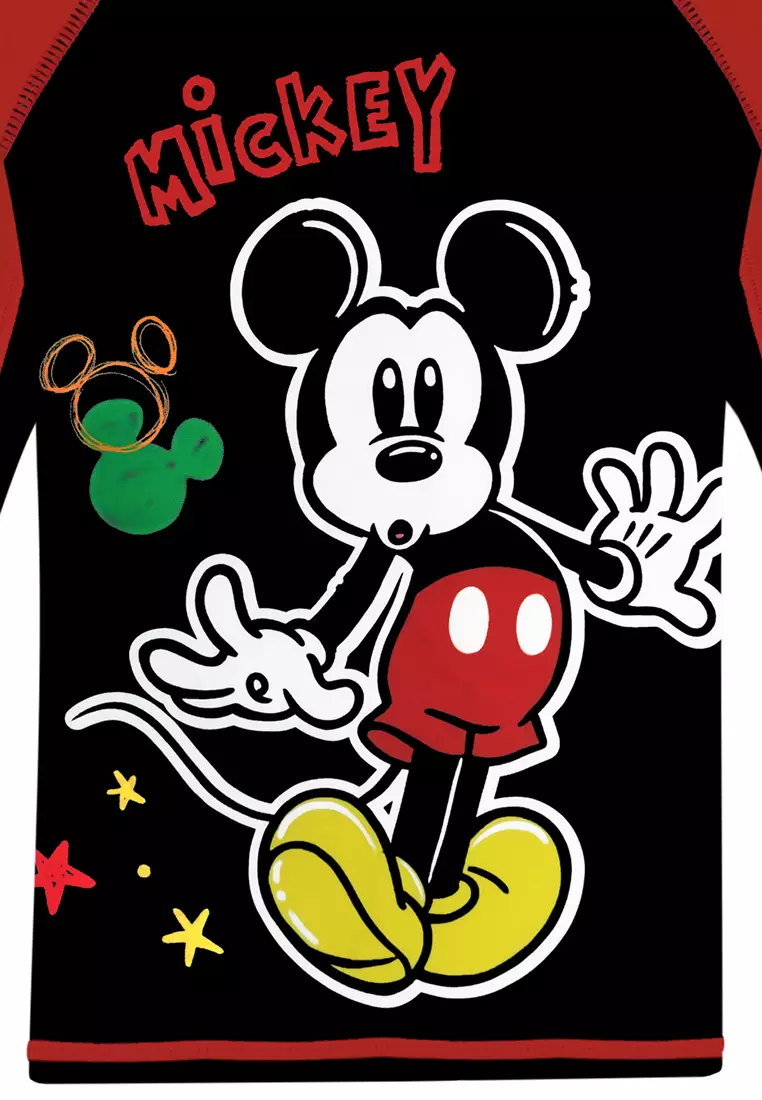MIckey Mouse Long Sleeved Rashguard with UPF50 Boys Kids Swimwear
