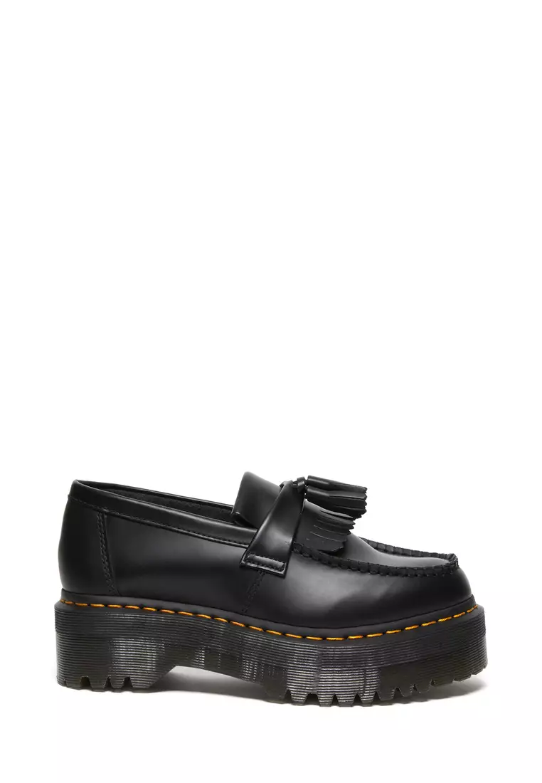 Discount on Dr. Martens  shoes - SKU: Adrian Quad Smooth Black Leather Shoes Women