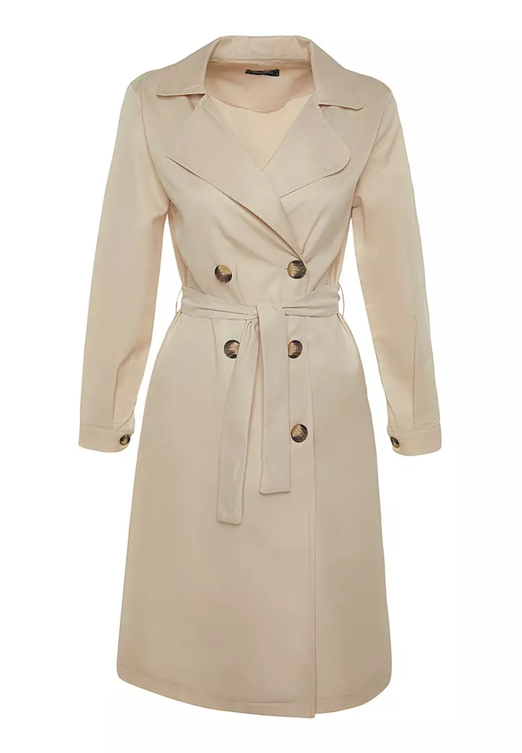 Water-repellent Long Trench Coat