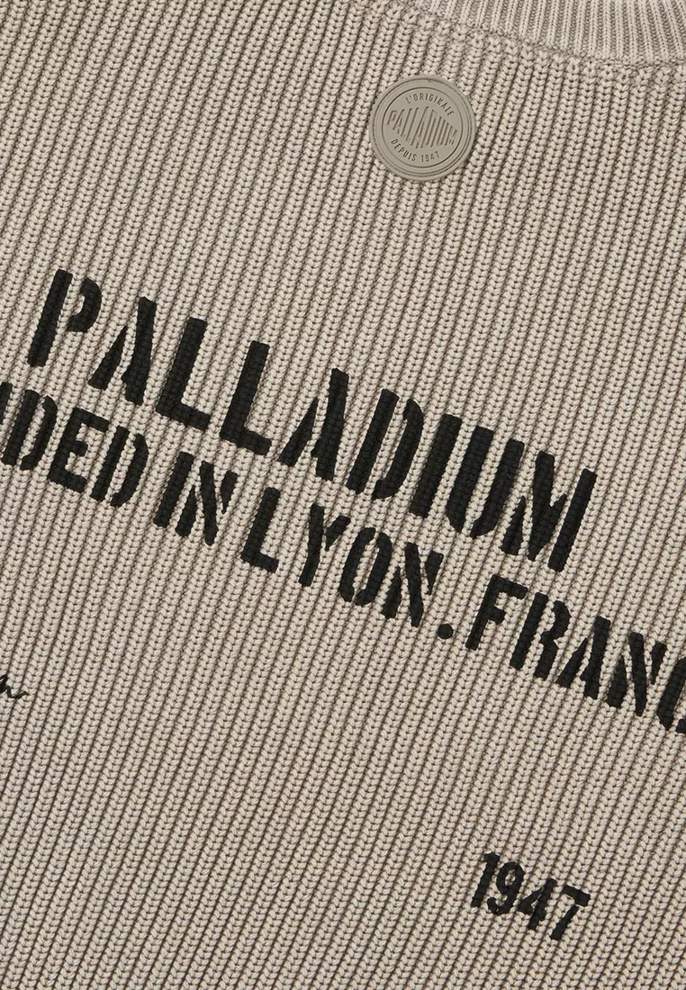 男裝 PALLADIUM LOGO 寬鬆落肩全棉針織毛衣