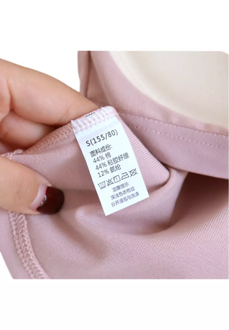 Irregular Hem Short-Sleeved T-Shirt with Chest Pad