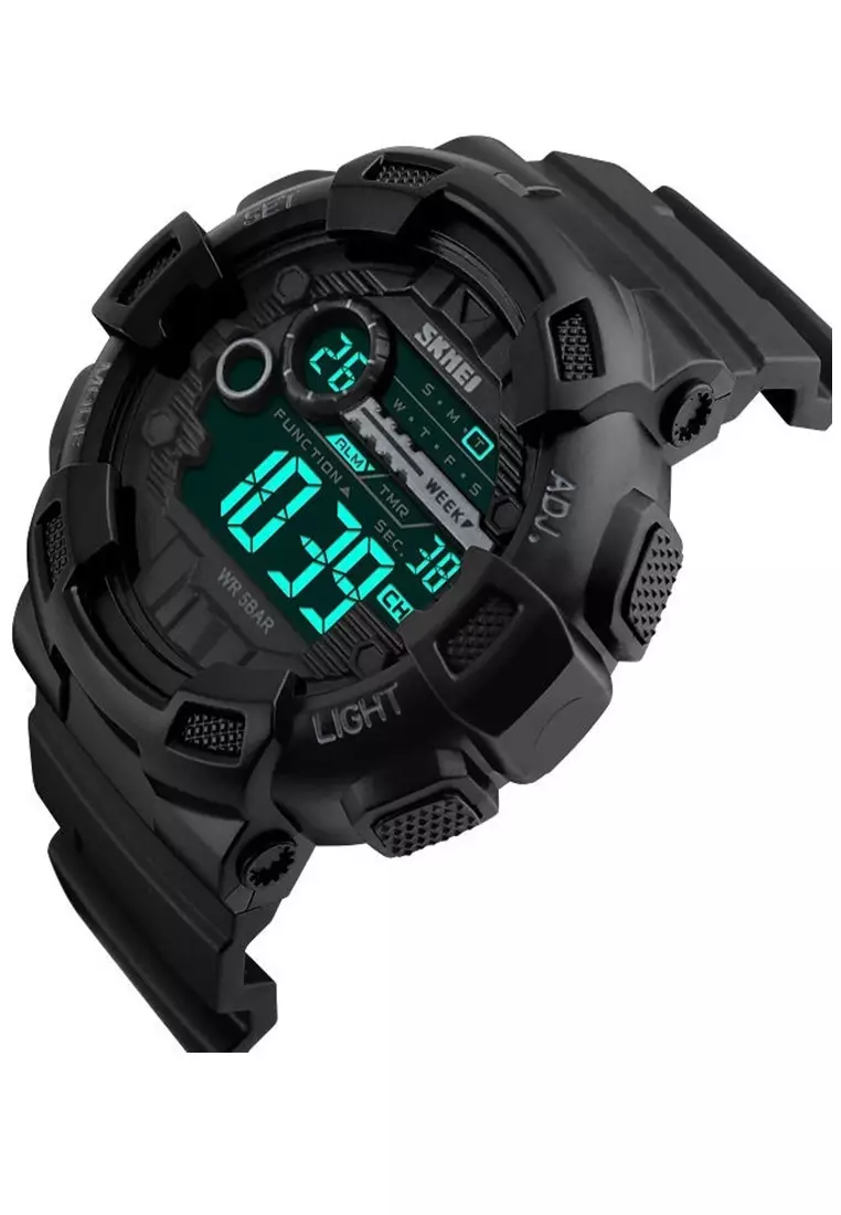 Jam Tangan Casual Digital Pria Waterproof Many Function Strap Tali Material PU GF43 ORIGINAL