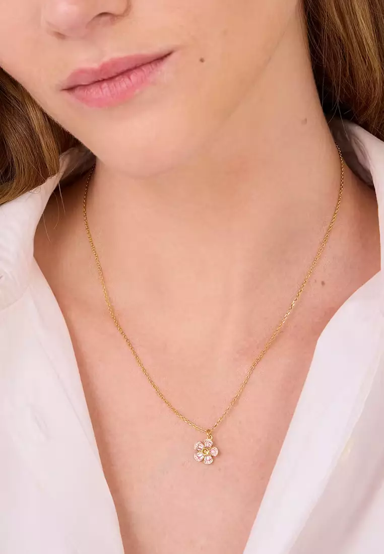 Fleurette Mini Pendant Necklace - Pink Multi KL096