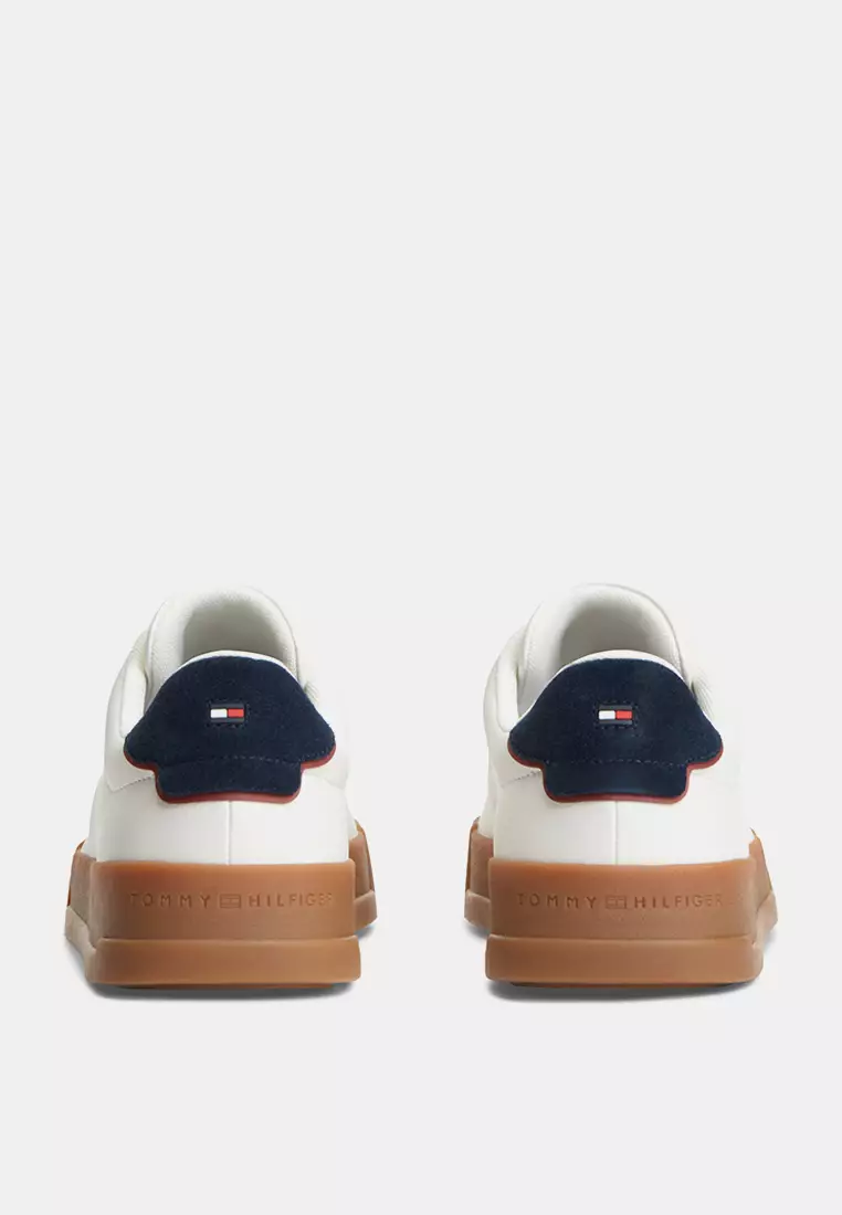 Logo Court Trainers With Leather - Th Mainline