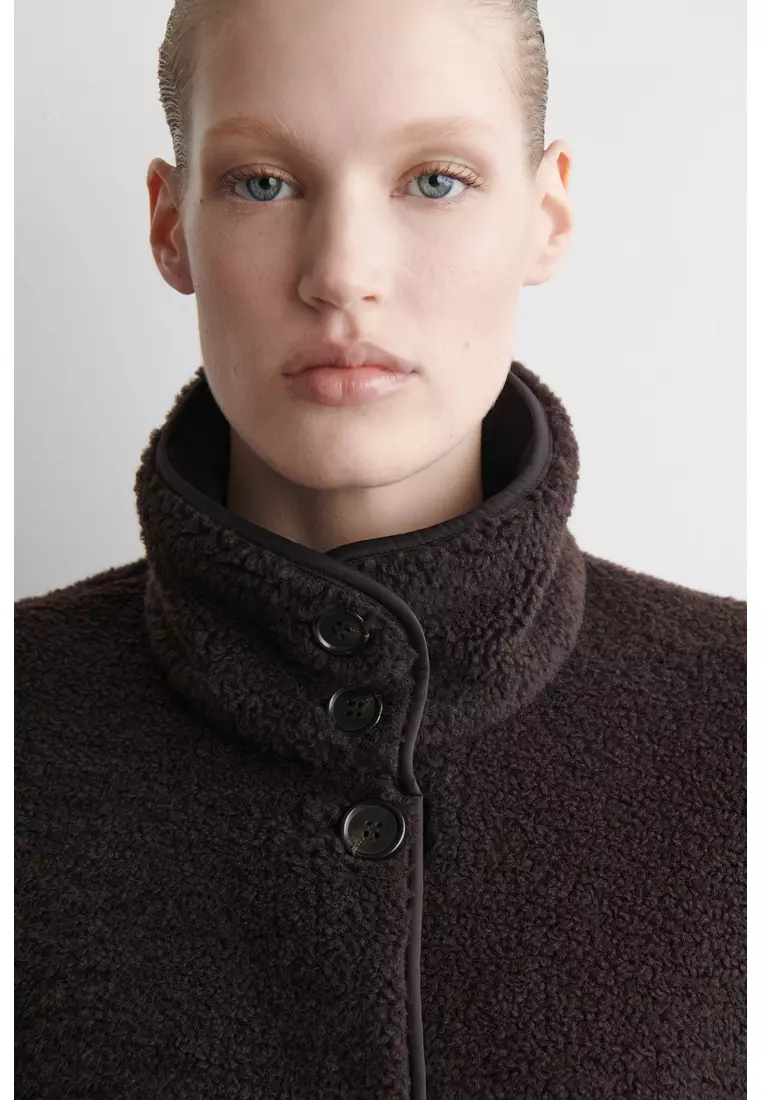 FUNNEL-NECK TEDDY JACKET