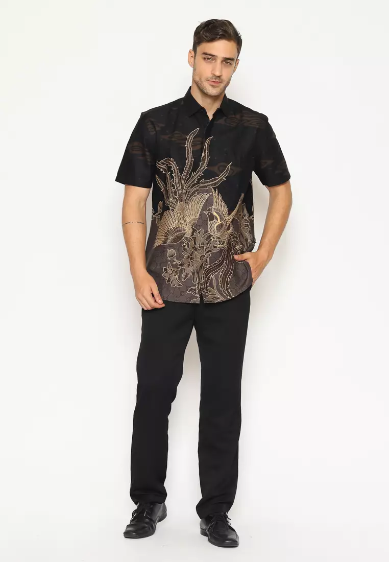 MY AKSA BATIK PRIA KEMEJA PENDEK JAVIER JULIA