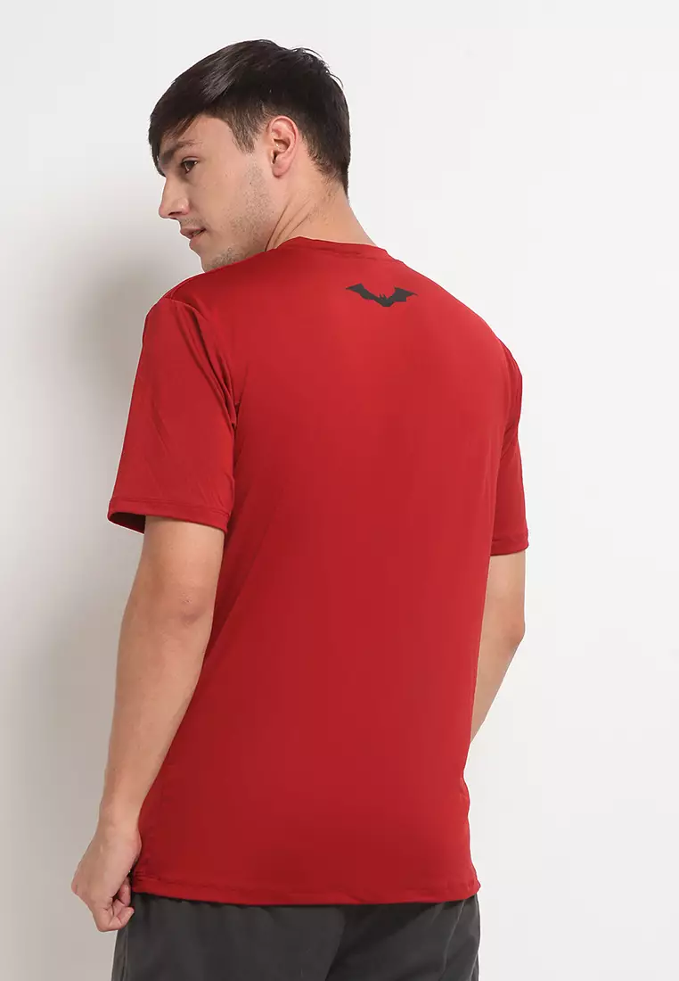 Flexzone Sporty Tee The Batman Movie Vengeance Graph DC Comics Maroon