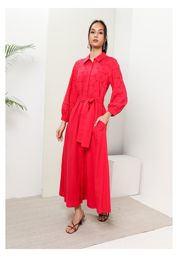 Zalia Cotton Embroidered Lace Shirt Dress ZALORA Malaysia