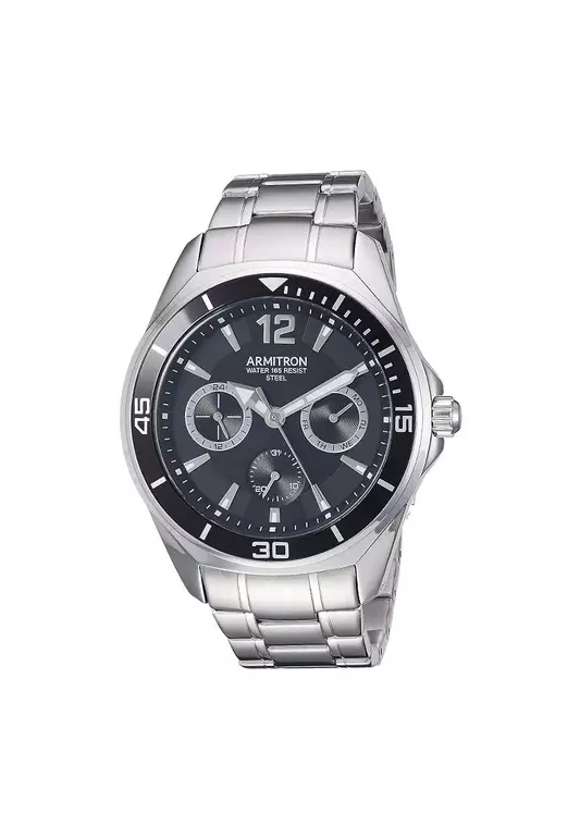 Men's Silver Stainless steel Bracelet Analog Watch AR-20/5297BKSV