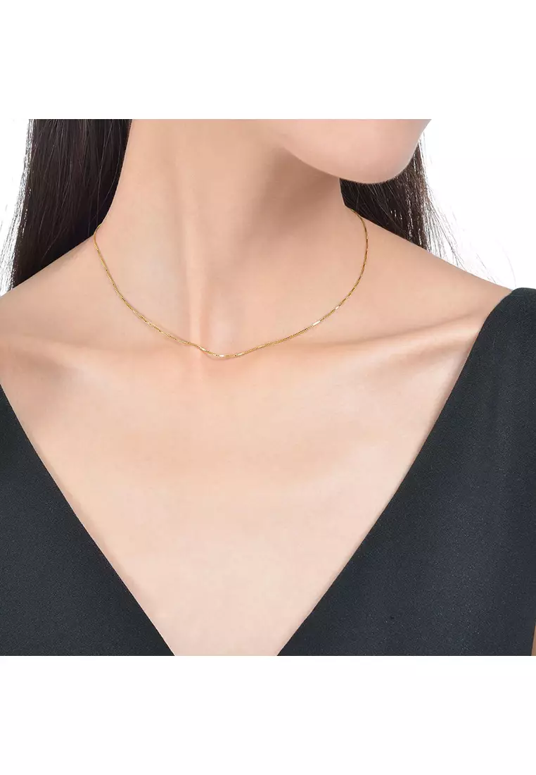 375/9K Gold Box Chain Necklace R031