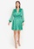 Goddiva green V-Neck Shirred Waist Tea Dress E1606AA9017993GS_3