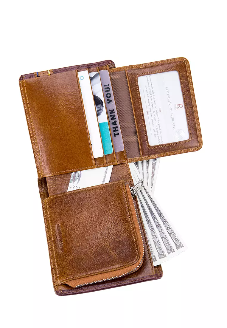 Buy ENZODESIGN Top Grain Leather Sporty Wallet With Zip Coin