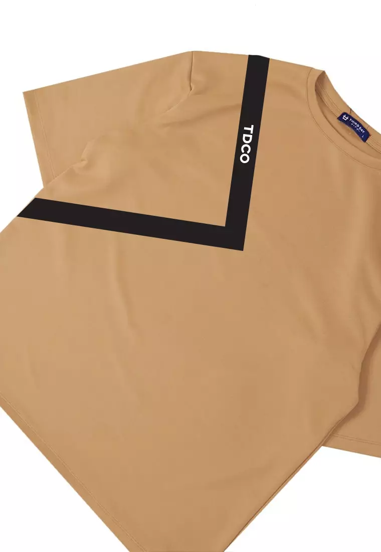 MTV68 Kaos Oversize Distro Pria Triangle Line Tdco khaki