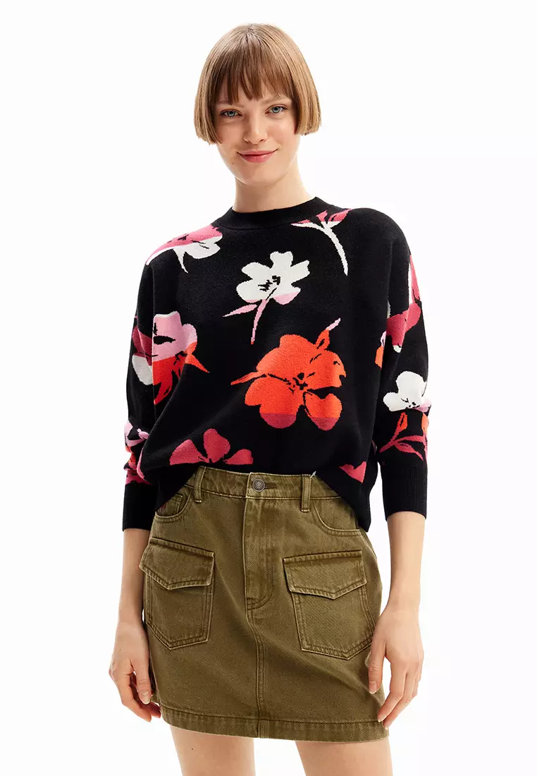 Desigual Woman Denim pockets mini skirt.