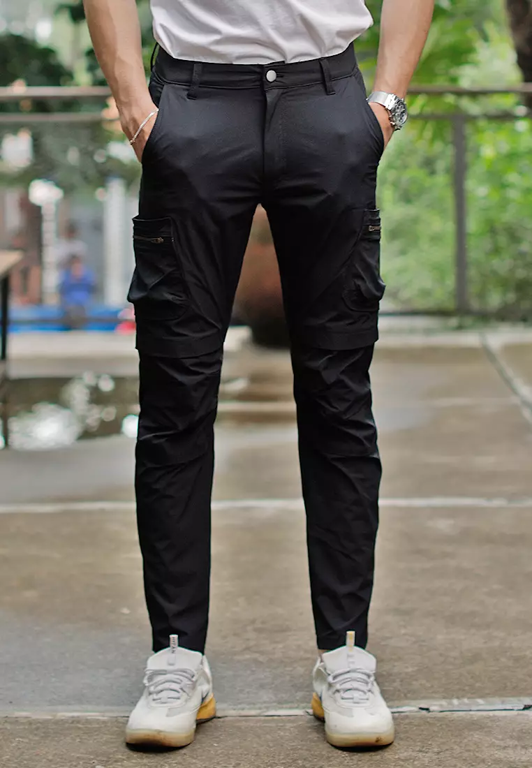 Oxcon Long Pants Cargo 4 WayStretch Nylon Cotton Black