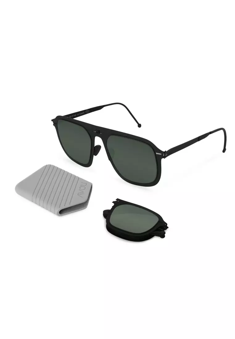 ROAV超輕極薄摺疊式太陽眼鏡 VIRGIL 8003 Matte Black / G15  13.11
