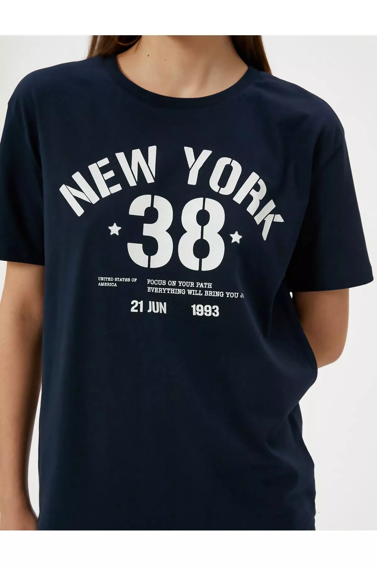 College Printed T-Shirt Comfortable Fit Short Sleeve Crew Neck Cotton