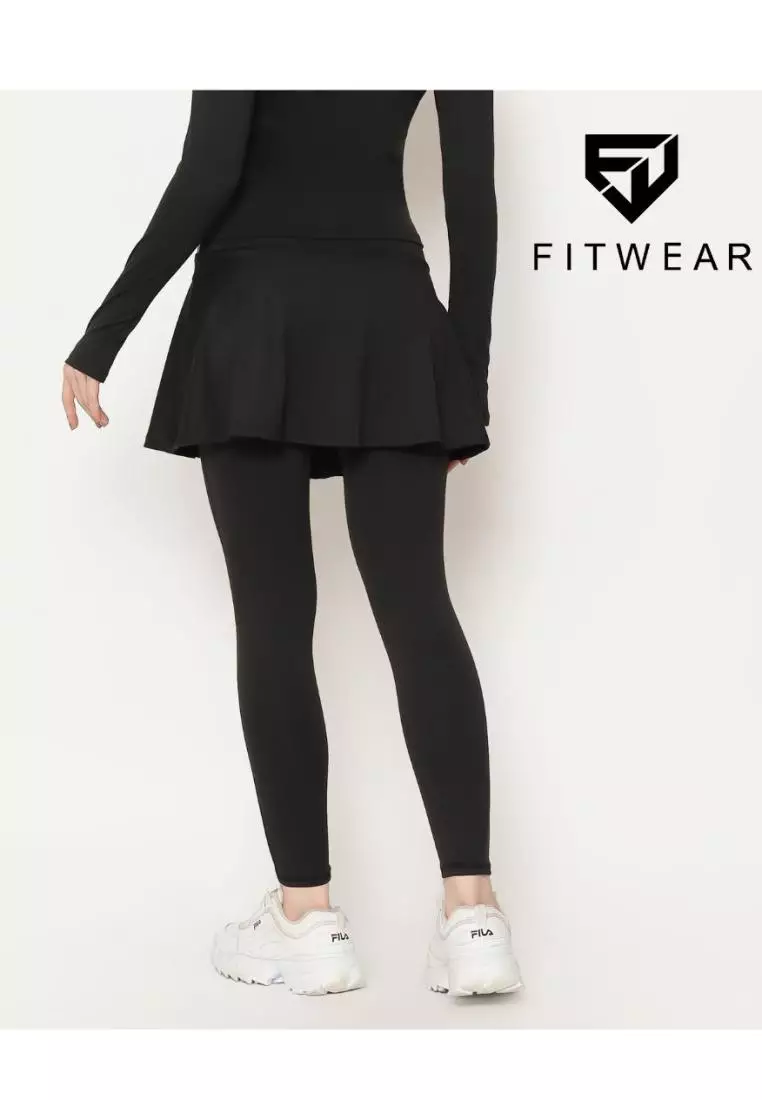 Fitwear - Rok + Legging Olahraga Wanita BEATRIX 2 TONE - BLACK