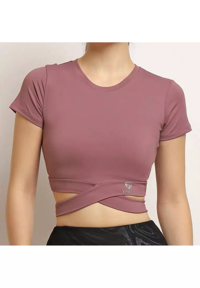 Fitwear - Croptop Wanita Dryfit VALERIE ROUNDCROSS JUMBO SHORT SLEEVE - DUSTY PURPLE