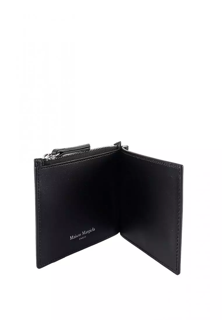 網上選購Maison Margiela Leather wallet with iconic stitching