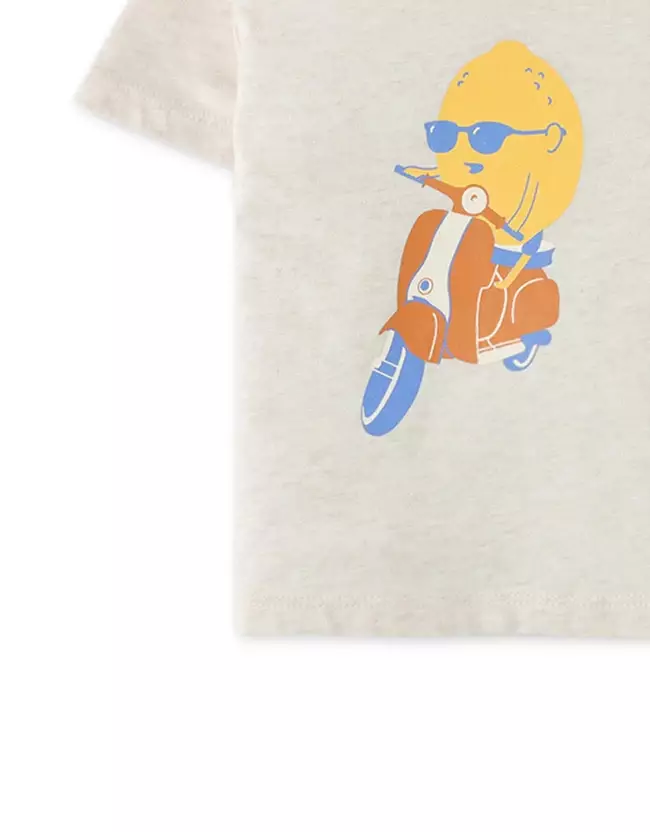 Gingersnaps Baby Amalfi Crush T-Shirt Beige - Kaos Bayi Laki-laki (Krem)