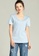 Twenty Eight Shoes blue VANSA V-neck Mercerized Cotton Short-sleeved T-Shirt VCW-Ts1902V B418FAA003B193GS_2
