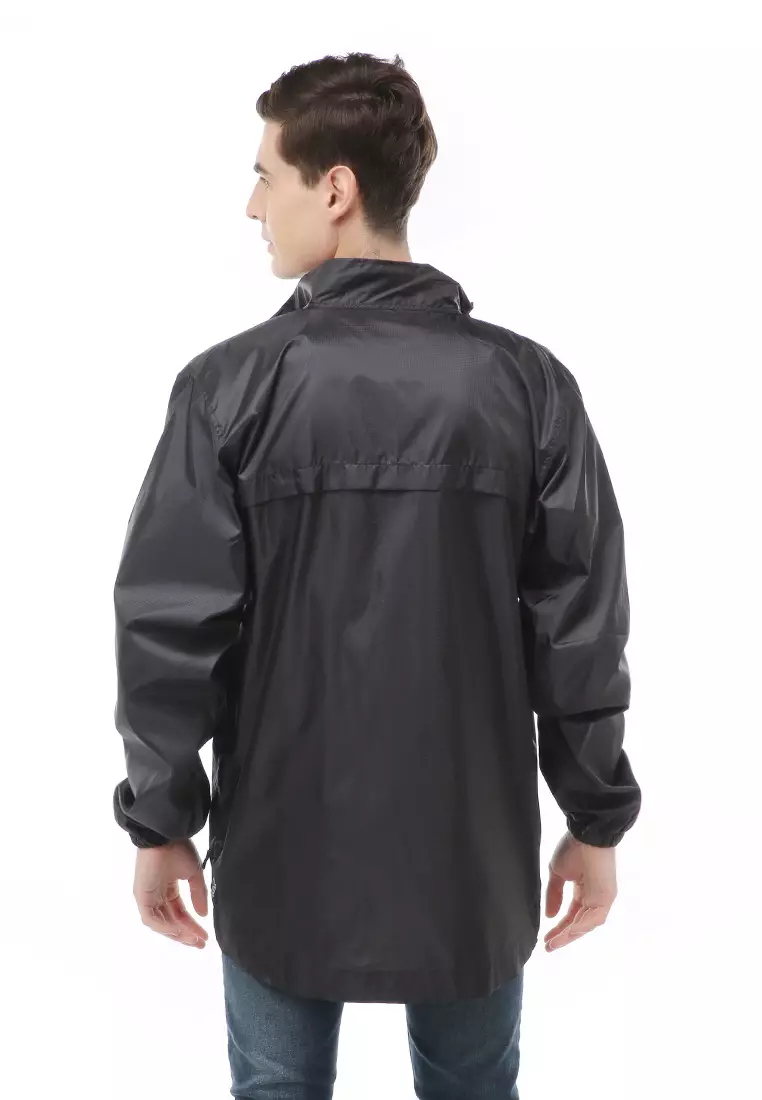 Clover Outerwear Jacket Olahraga Pria Big Size Pocket Material Parasut ORIGINAL - Black