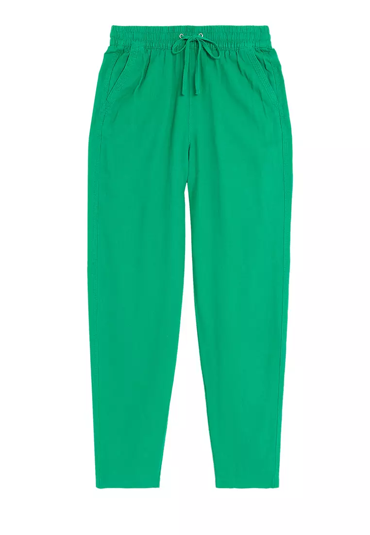 Linen Rich Tapered Trousers