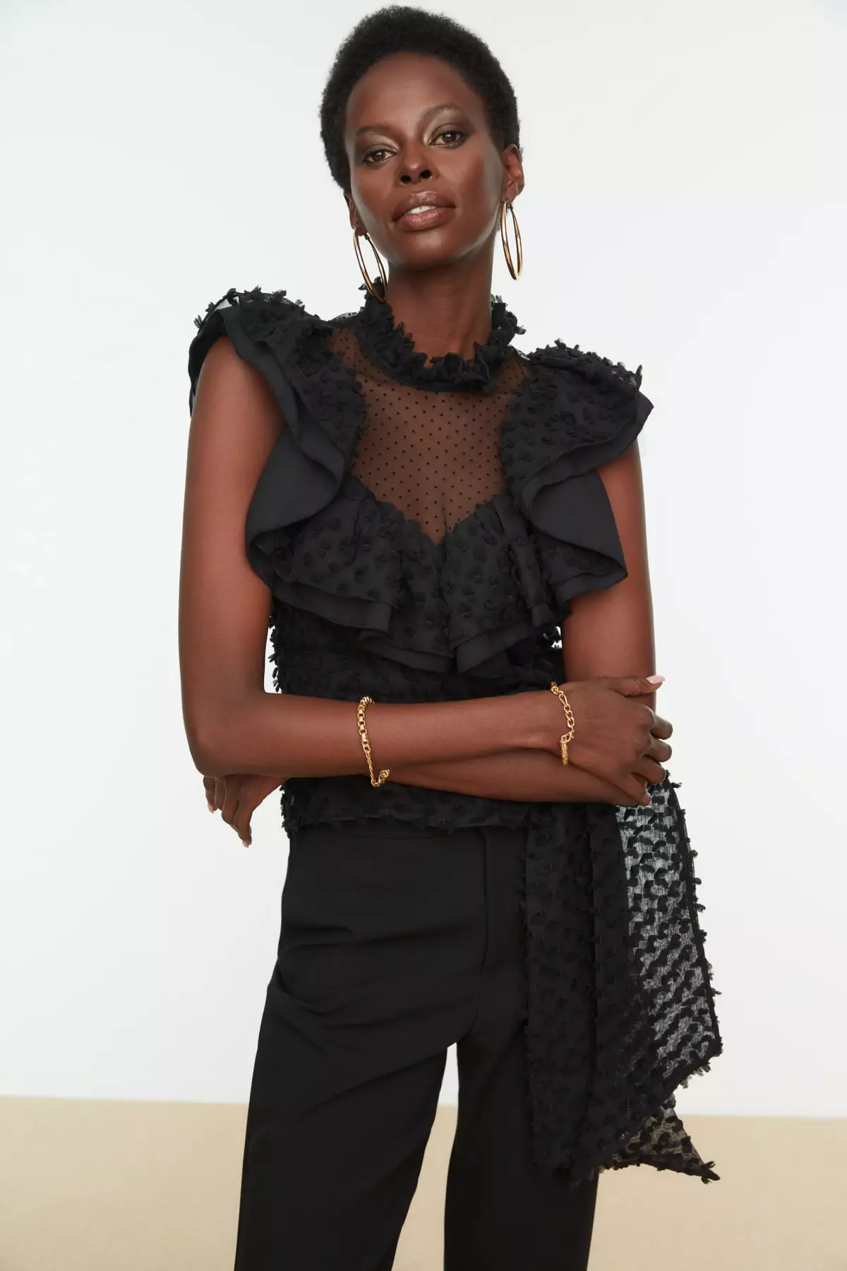 Black belted blouse 2025