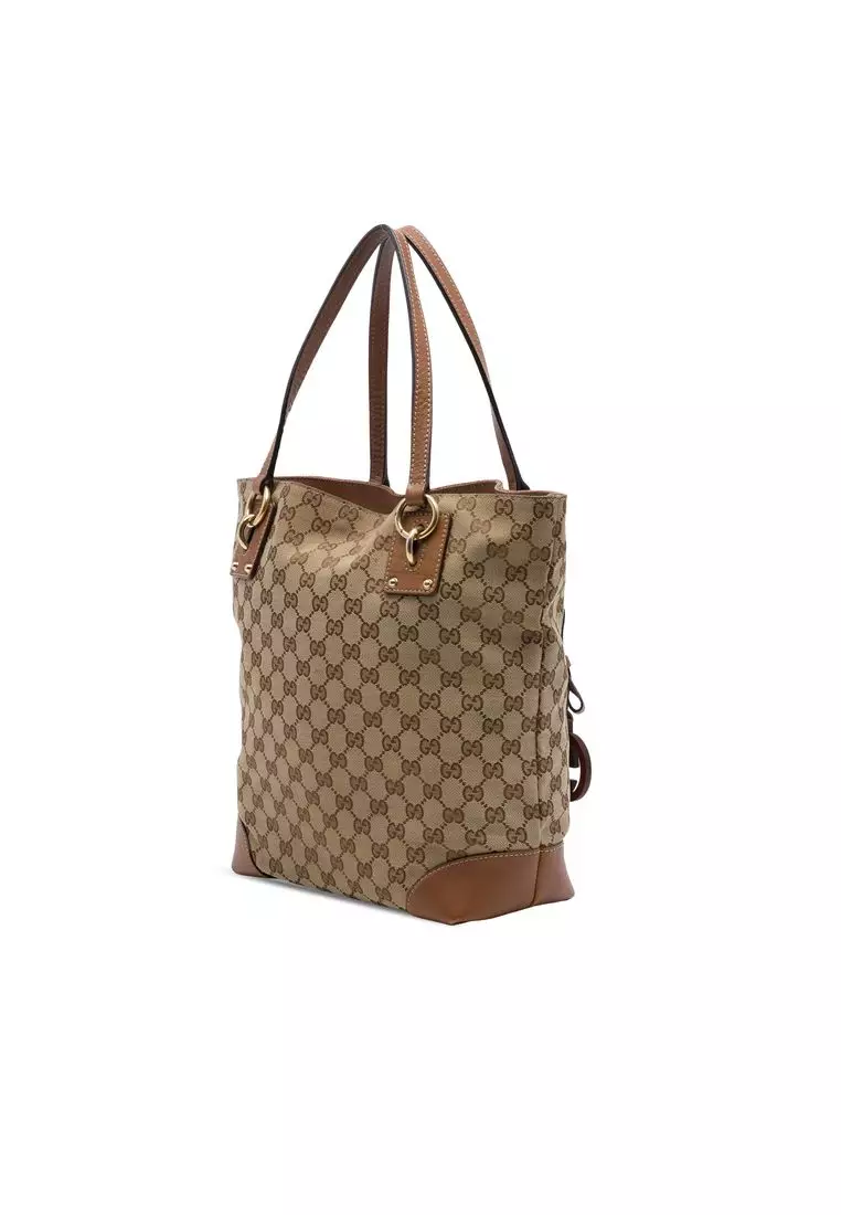 Pre-Loved Gucci Gg Canvas Gg Charm Tote