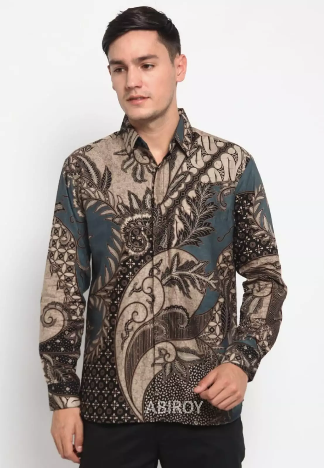 Jual ABIROY Kemeja Batik Pria Premium Slimfit Elegant Modern Lengan ...