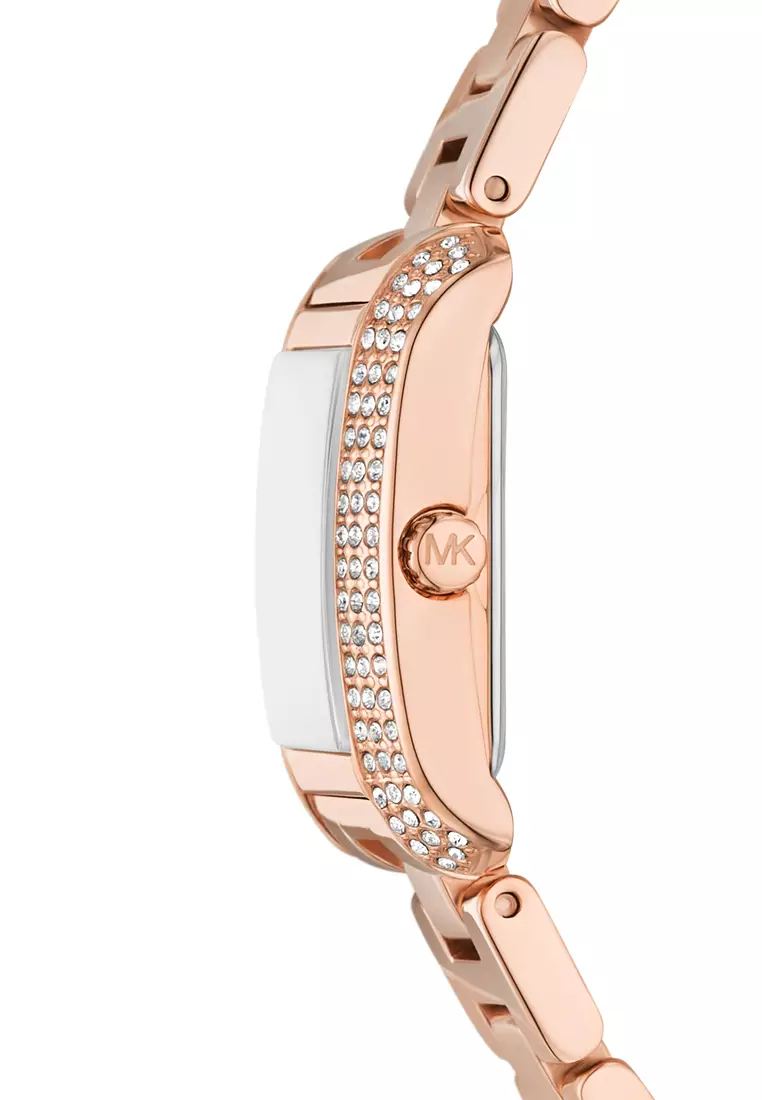 Michael Kors Women's Emery Analog Watch ( MK4868 ) - Quartz, Rose Gold Case, Retangle Dial, 14 MM Rose Gold Stainless Steel Band
