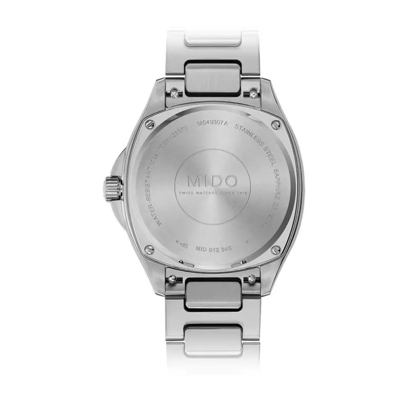 Jam Tangan Pria MIDO Multifort TV 35 M049.307.11.106.00 Men Automatic Mother Of Pearl Dial Stainless Steel Strap