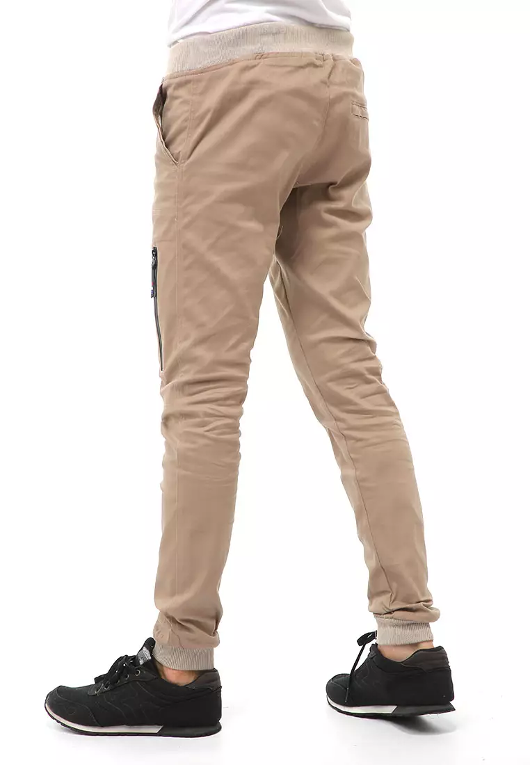 Locko Long Pants Celana Jogger Pria Style Comando Material Cotton ORIGINAL - Cream