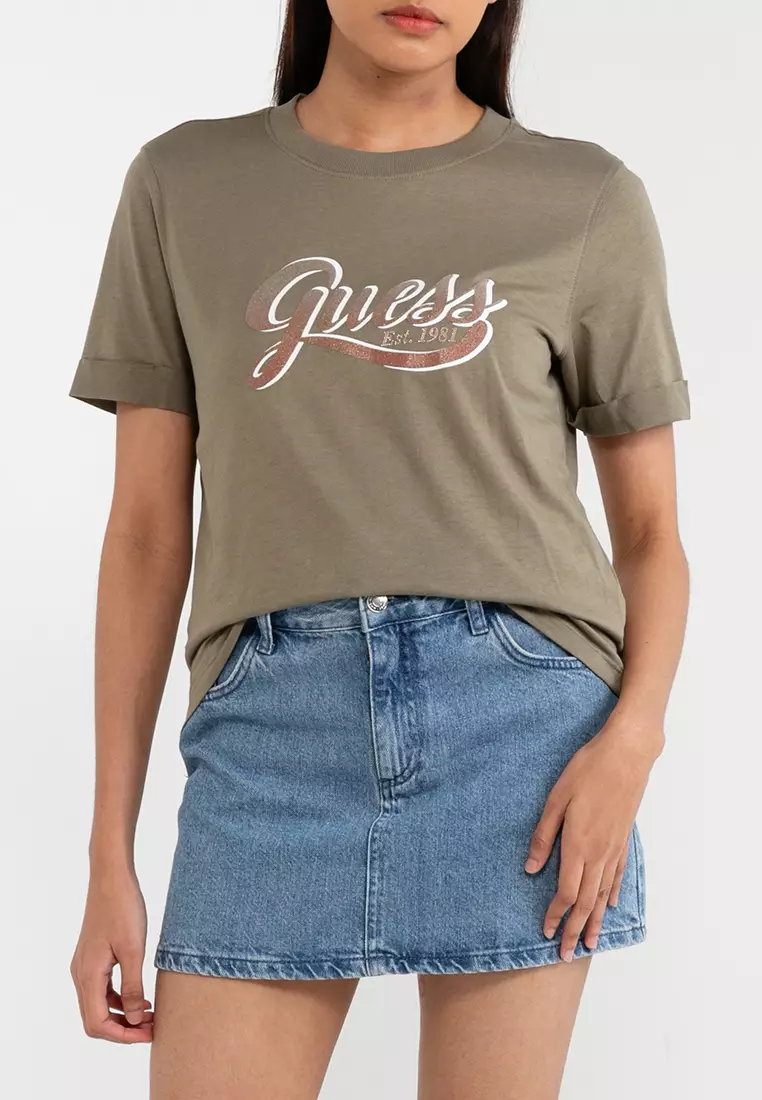 Guess women's logo tee cheap